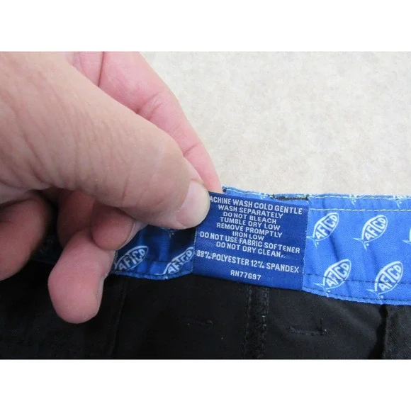 AFTCO Mens Hybrid Fishing Shorts Black AFTECH Quick Dry Performance Size 38 - Picture 5 of 8